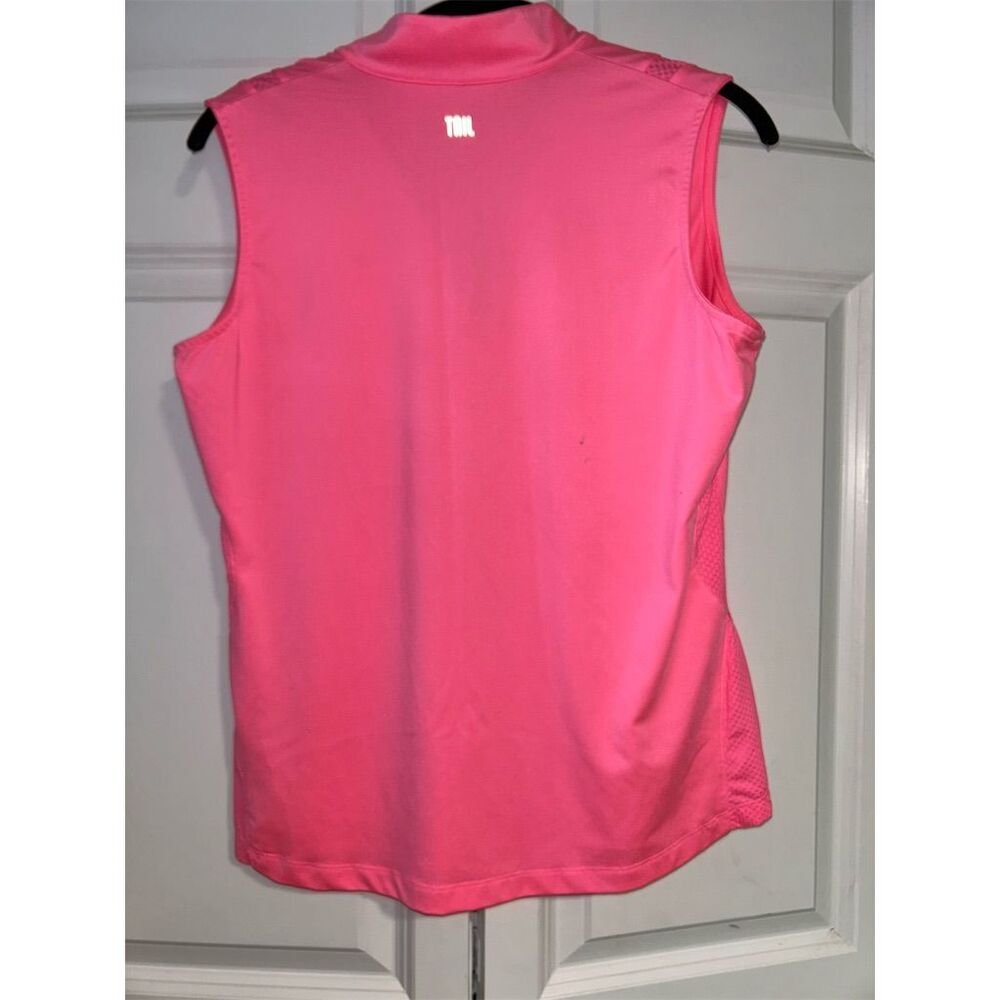 Tail Women's Sleeveless Golf Polo Shirt M Pink 1/4 Zip Summer Casual - Picture 6 of 6